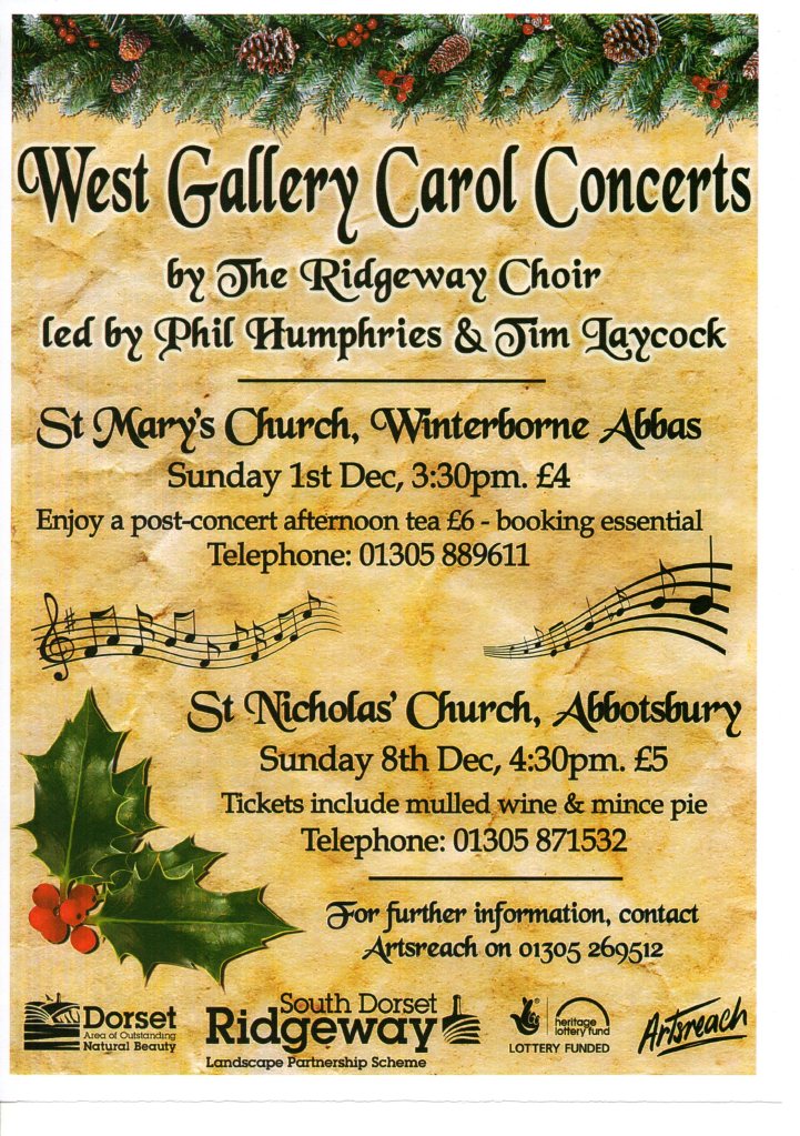 Flyer for two Christmas concerts