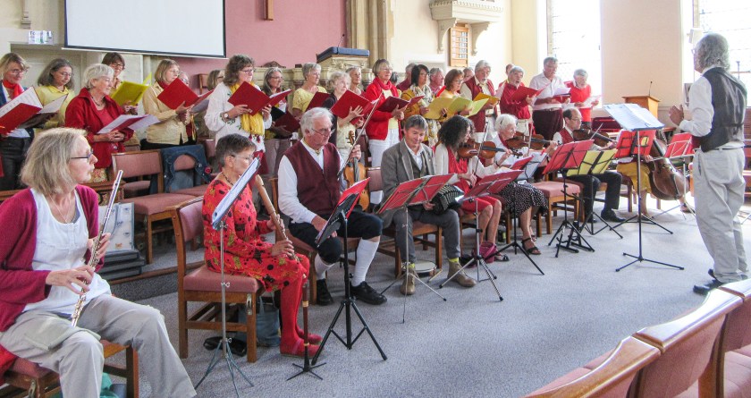 Group of singers and musicians