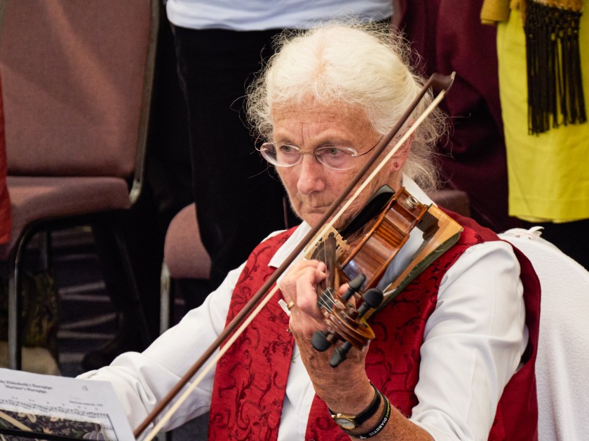Lady playing a violin