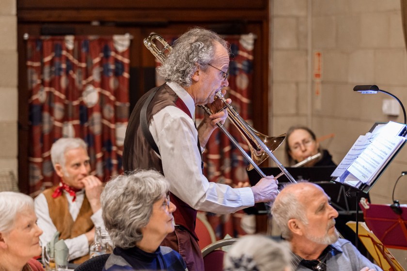 Man playing a trombone